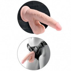KING COCK - DILDO 3D PLUS CON TESTÍCULOS OSCILANTES DE 15,2 CM, PIEL CLARA
