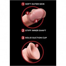KING COCK - DILDO 3D PLUS CON TESTÍCULOS OSCILANTES DE 15,2 CM, PIEL CLARA