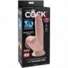 KING COCK - DILDO 3D PLUS CON TESTÍCULOS OSCILANTES DE 15,2 CM, PIEL CLARA