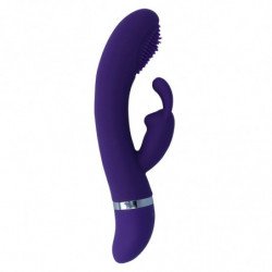 VIBRADOR OSCILANTE DE SILICONA CON FORMA DE CONEJO LILA INTENSO - SUSY