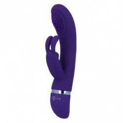 VIBRADOR OSCILANTE DE SILICONA CON FORMA DE CONEJO LILA INTENSO - SUSY