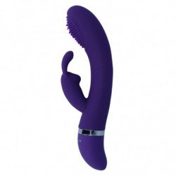 VIBRADOR OSCILANTE DE SILICONA CON FORMA DE CONEJO LILA INTENSO - SUSY