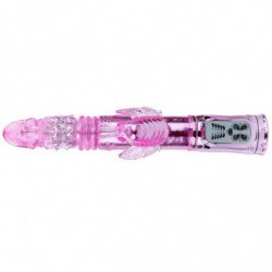 BAILE - VIBRADOR RECARGABLE CON ROTACIÓN Y ESTIMULADOR DE MANTEQUILLA PULSOANTE