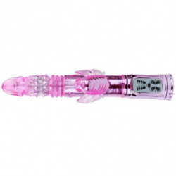 BAILE - VIBRADOR RECARGABLE CON ROTACIÓN Y ESTIMULADOR DE MANTEQUILLA PULSOANTE