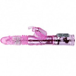 BAILE - VIBRADOR RECARGABLE CON ROTACIÓN Y ESTIMULADOR DE MANTEQUILLA PULSOANTE