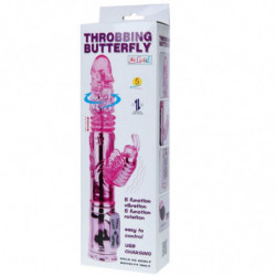 BAILE - VIBRADOR RECARGABLE CON ROTACIÓN Y ESTIMULADOR DE MANTEQUILLA PULSOANTE