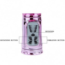 BAILE - VIBRADOR RECARGABLE CON ROTACIÓN Y ESTIMULADOR DE MANTEQUILLA PULSOANTE