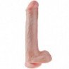 KING COCK - DILDO CON TESTÍCULOS DE 35,6 CM DE CARNE
