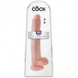 KING COCK - DILDO CON TESTÍCULOS DE 35,6 CM DE CARNE