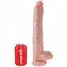 KING COCK - DILDO CON TESTÍCULOS DE 35,6 CM DE CARNE