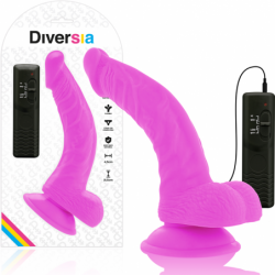 DIVERSIA DILDO FLEXIBLE CON VIBRACION 21.5 CM - LILA