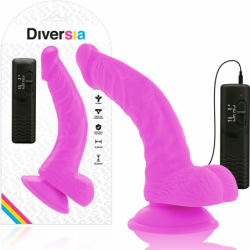 DIVERSIA - DILDO VIBRATORIO FLEXIBLE MORADO 21,5 CM -O- 4,5 CM