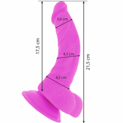 DIVERSIA - DILDO VIBRATORIO FLEXIBLE MORADO 21,5 CM -O- 4,5 CM