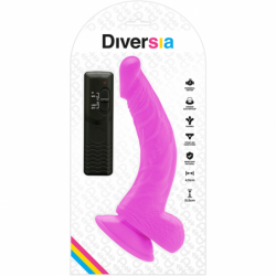 DIVERSIA - DILDO VIBRATORIO FLEXIBLE MORADO 21,5 CM -O- 4,5 CM