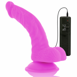 DIVERSIA - DILDO VIBRATORIO FLEXIBLE MORADO 21,5 CM -O- 4,5 CM