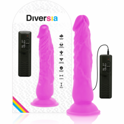 DIVERSIA DILDO FLEXIBLE CON VIBRACION 21 CM - LILA