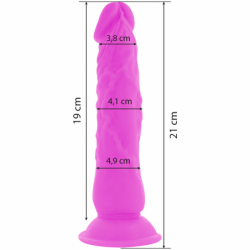 DIVERSIA - DILDO VIBRATORIO FLEXIBLE MORADO 21 CM -O- 4,9 CM