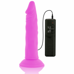 DIVERSIA DILDO FLEXIBLE CON VIBRACION 23 CM - LILA