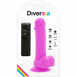 DIVERSIA - DILDO VIBRATORIO FLEXIBLE MORADO 20,5 CM -O- 4,2 CM