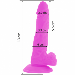 DIVERSIA DILDO FLEXIBLE CON VIBRACIÓN 18 CM - LILA