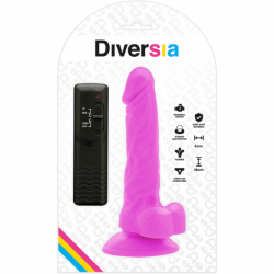 DIVERSIA - DILDO VIBRATORIO FLEXIBLE MORADO 18 CM -O- 4 CM