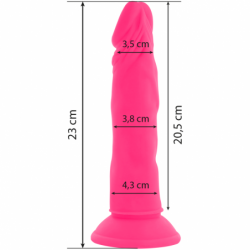 DIVERSIA - DILDO VIBRATORIO FLEXIBLE ROSA 23 CM -O- 4,3 CM