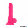 DIVERSIA - DILDO VIBRATORIO FLEXIBLE ROSA 20,5 CM -O- 4,2 CM