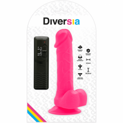 DIVERSIA DILDO FLEXIBLE CON VIBRACION 20.5 CM - ROSA