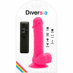 DIVERSIA - DILDO VIBRATORIO FLEXIBLE ROSA 20,5 CM -O- 4,2 CM