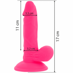 DIVERSIA - DILDO VIBRATORIO FLEXIBLE ROSA 17 CM -O- 3.3 CM