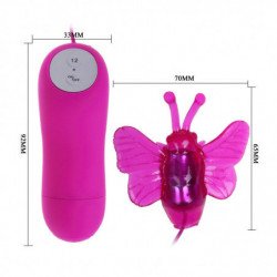 BAILE - VIBRADOR ESTIMULADOR CON FORMA DE MARIPOSA SECRETA Y LINDA 12V