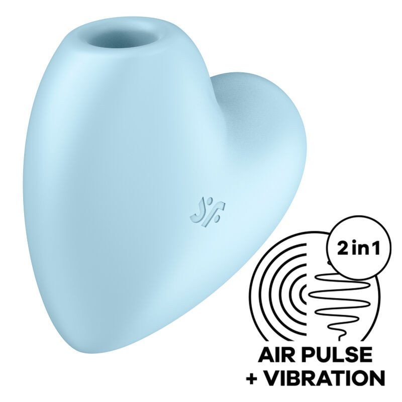 SATISFACTOR - ESTIMULADOR Y VIBRADOR DE PULSO DE AIRE CORAZÓN LINDO AZUL