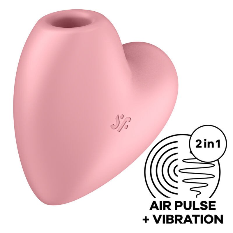 SATISFACTOR - ESTIMULADOR Y VIBRADOR DE PULSO DE AIRE CON FORMA DE CORAZÓN LINDO, ROSA