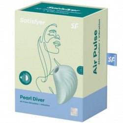 SATISFACTOR - ESTIMULADOR Y VIBRADOR DE PULSO DE AIRE PEARL DIVER VERDE