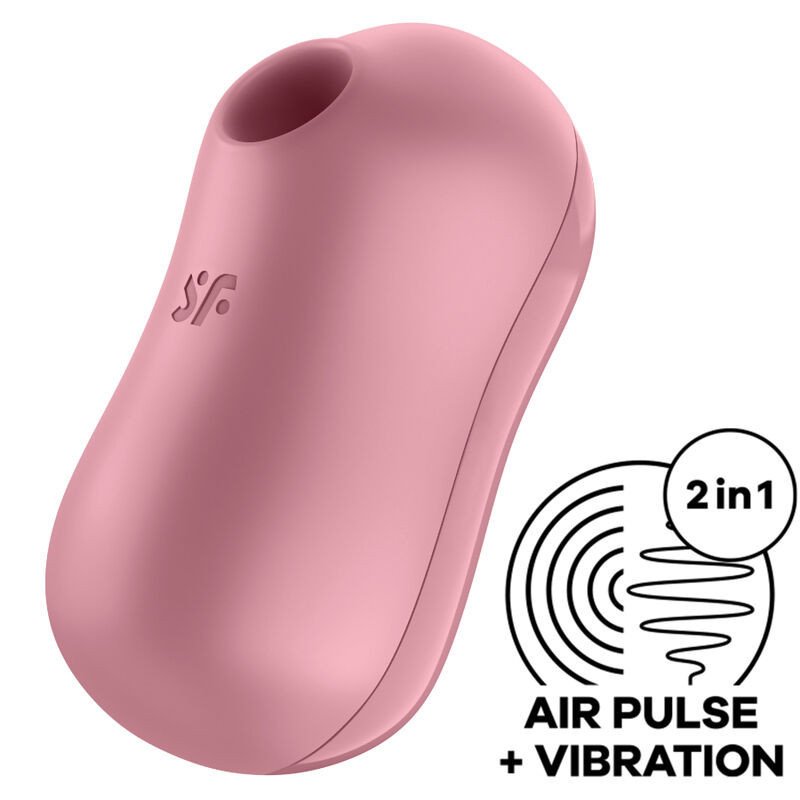 SATISFACTOR - ESTIMULADOR Y VIBRADOR DE PULSO DE AIRE CON SABOR A ALGODÓN DE AZÚCAR, ROSA