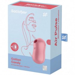 SATISFACTOR - ESTIMULADOR Y VIBRADOR DE PULSO DE AIRE CON SABOR A ALGODÓN DE AZÚCAR, ROSA