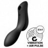 SATISFACTOR - CURVY TRINITY 2 VIBRADOR DE PULSO DE AIRE NEGRO