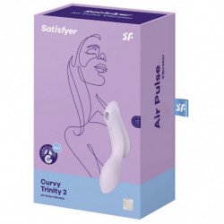 SATISFACTOR - CURVY TRINITY 2 VIBRADOR DE PULSO DE AIRE MORADO