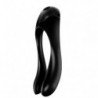 SATISFACTOR - VIBRADOR DE DEDO CON FORMA DE BASTÓN DE CARAMELO NEGRO