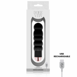 DOLCE VITA - VIBRADOR RECARGABLE SIX BLACK 7 VELOCIDADES