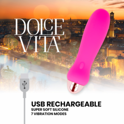 DOLCE VITA VIBRADOR RECARGABLE FIVE ROSA 7 VELOCIDADES