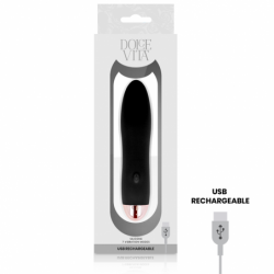 DOLCE VITA - VIBRADOR RECARGABLE FOUR BLACK DE 7 VELOCIDADES