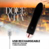 DOLCE VITA - VIBRADOR RECARGABLE FOUR BLACK DE 7 VELOCIDADES
