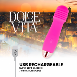 DOLCE VITA - VIBRADOR RECARGABLE TRES ROSAS 7 VELOCIDADES