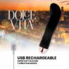 DOLCE VITA - VIBRADOR RECARGABLE DOS NEGROS 7 VELOCIDADES