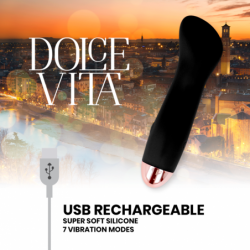 DOLCE VITA - VIBRADOR RECARGABLE ONE NEGRO DE 7 VELOCIDADES
