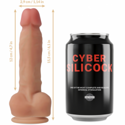 CYBER SILICOCK - ANSEL SILICONA LÍQUIDA SUAVE ULTRA REALISTA 15,5 CM -O- 2,9 CM