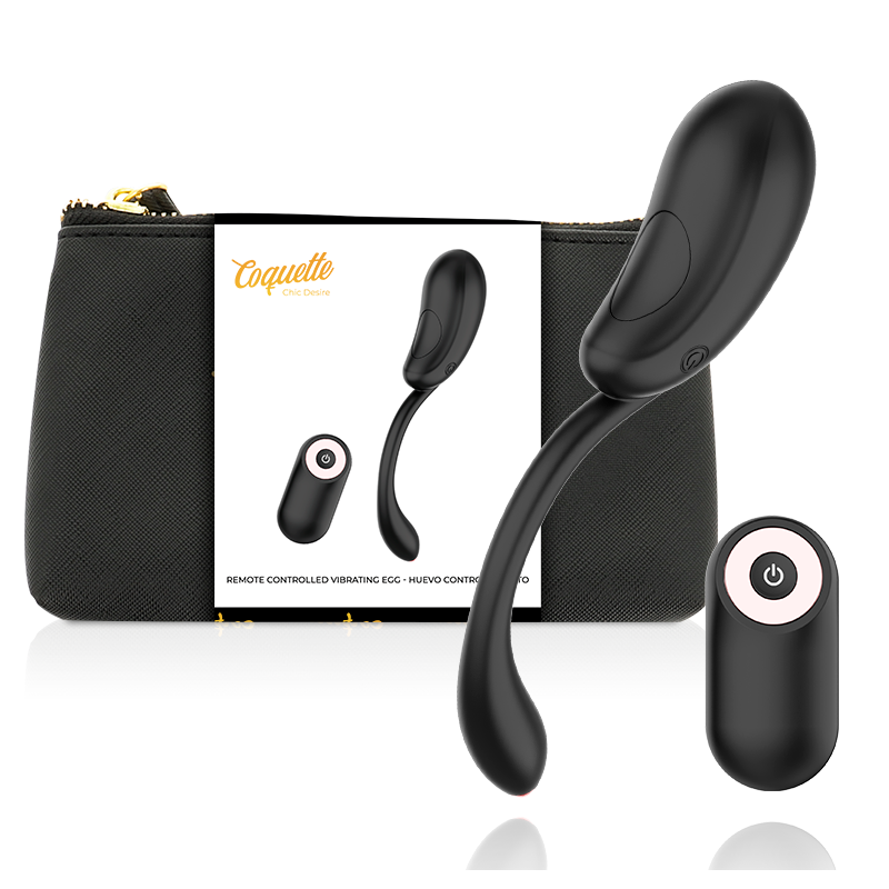 COQUETTE CHIC DESIRE - HUEVO VIBRATORIO RECARGABLE CON CONTROL REMOTO NEGRO/DORADO