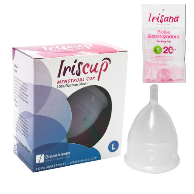 IRISCUP COPA MESTRUAL ROSA GRANDE + BOLSA ESTERILIZADORA GRATIS