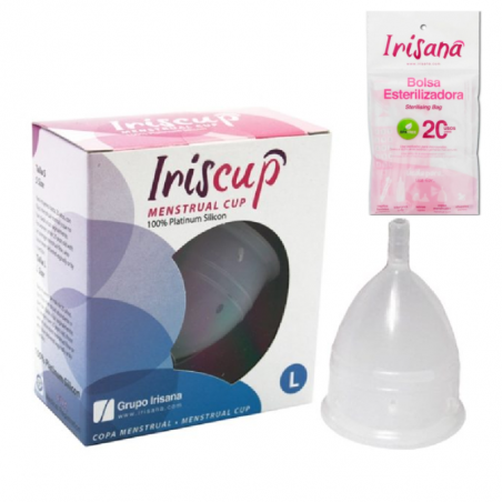 IRISCUP COPA MESTRUAL ROSA GRANDE + BOLSA ESTERILIZADORA GRATIS